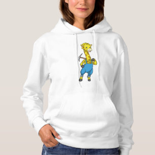 Giraffe as Miner with Pickaxe Hoodie