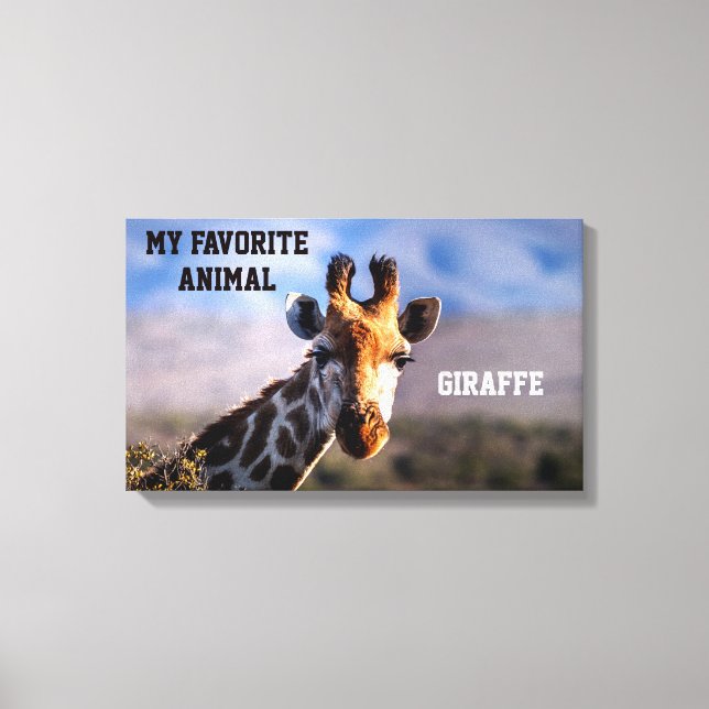 Giraffe as My Favorite Animal Custom Canvas Print (Front)
