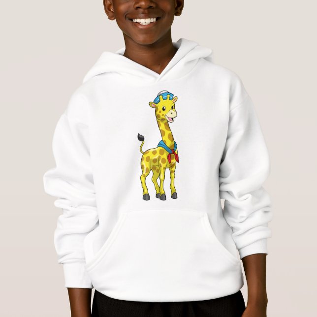 Giraffe as Sailor with Sailor hat Hoodie (Front)