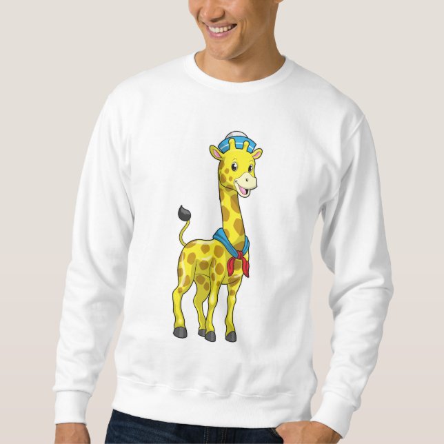 Giraffe as Sailor with Sailor hat Sweatshirt (Front)