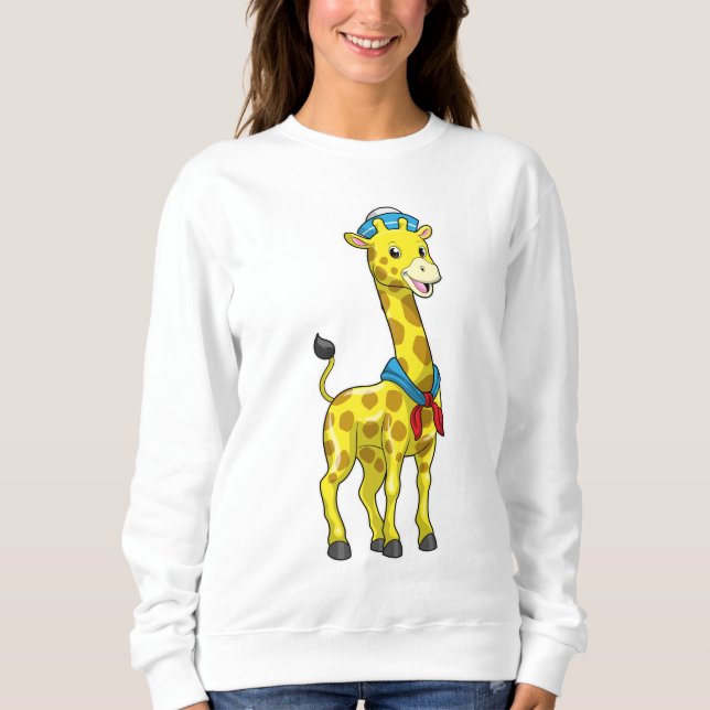Giraffe as Sailor with Sailor hat Sweatshirt (Front)