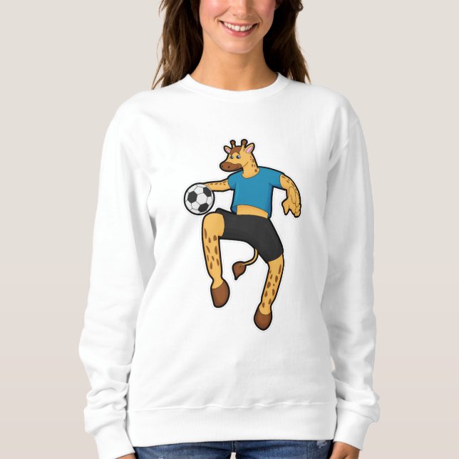 Giraffe as Soccer player with Soccer ball Sweatshirt (Front)