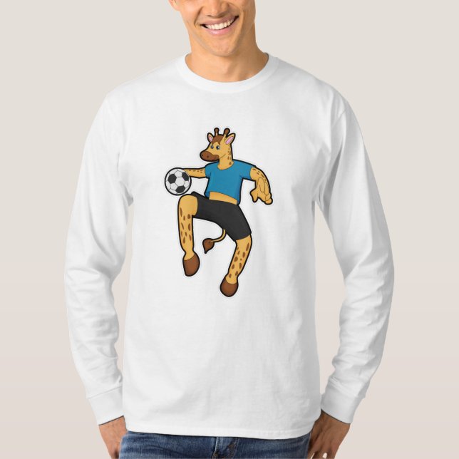 Giraffe as Soccer player with Soccer ball T-Shirt (Front)