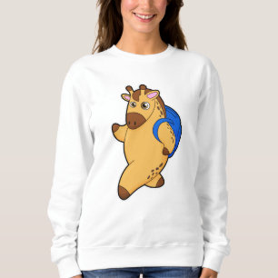 Giraffe as Student with Backpack Sweatshirt