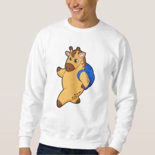 Giraffe as Student with Backpack Sweatshirt