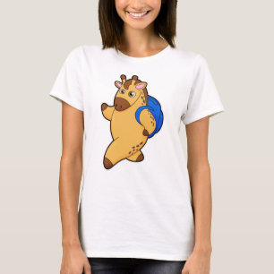 Giraffe as Student with Backpack T-Shirt