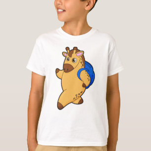 Giraffe as Student with Backpack T-Shirt
