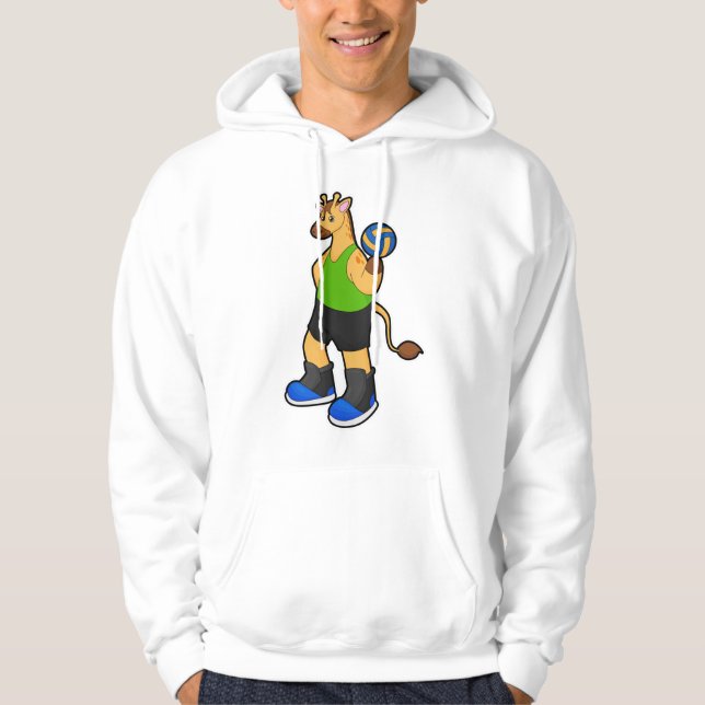 Giraffe as Volleyball player with Volleyball Hoodie (Front)