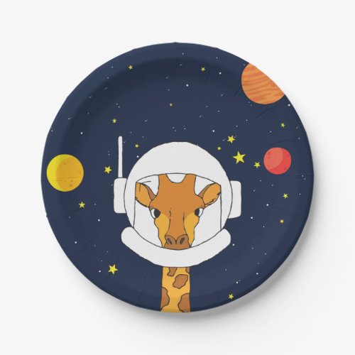 Giraffe Astronaut Animal With Space Helmet Clipart Paper Plates