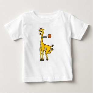 Giraffe at Basketball with Basketball hoop Baby T-Shirt