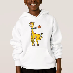 Giraffe at Basketball with Basketball hoop Hoodie