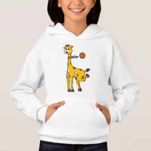 Giraffe at Basketball with Basketball hoop Hoodie