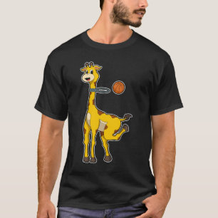 Giraffe at Basketball with Basketball hoop T-Shirt