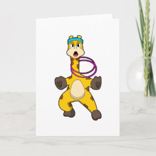 Giraffe at Fitness with Swing ring Card
