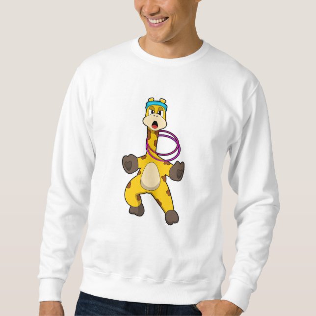 Giraffe at Fitness with Swing ring Sweatshirt (Front)
