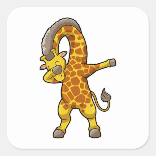 Giraffe at Hip Hop Dance Dab Square Sticker