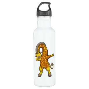 Giraffe at Hip Hop Dance Dab Stainless Steel Water Bottle
