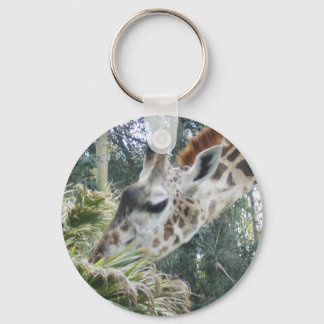 Giraffe at lunch keychain