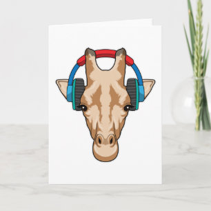 Giraffe at Music with Headphone Card
