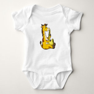 Giraffe at Music with Saxophone.PNG Baby Bodysuit