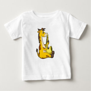 Giraffe at Music with Saxophone.PNG Baby T-Shirt