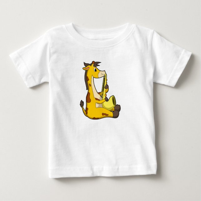 Giraffe at Music with Saxophone.PNG Baby T-Shirt (Front)