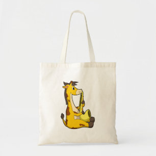 Giraffe at Music with Saxophone.PNG Tote Bag