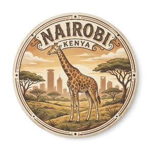 Giraffe at Nairobi National Park Kenya Magnet