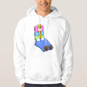 Giraffe at Sleeping with Blanket & Pillow Hoodie
