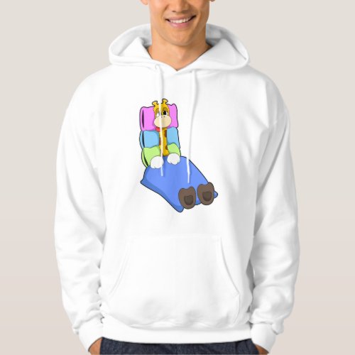 Giraffe at Sleeping with Blanket  Pillow Hoodie