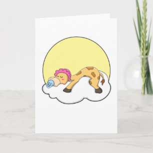 Giraffe at Sleeping with Cloud & Sun Card