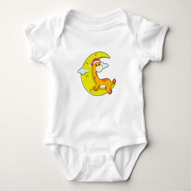 Giraffe at Sleeping with Moon Baby Bodysuit (Front)