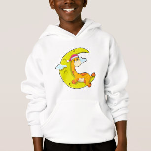 Giraffe at Sleeping with Moon Hoodie