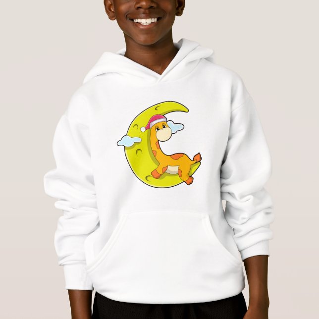 Giraffe at Sleeping with Moon Hoodie (Front)