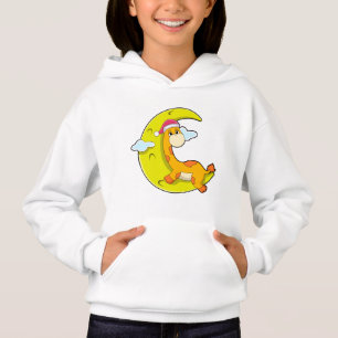 Giraffe at Sleeping with Moon Hoodie