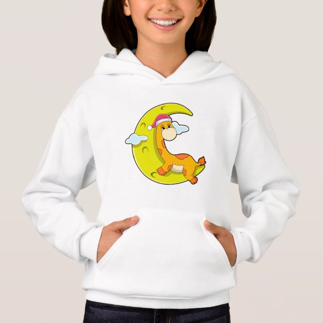 Giraffe at Sleeping with Moon Hoodie (Front)