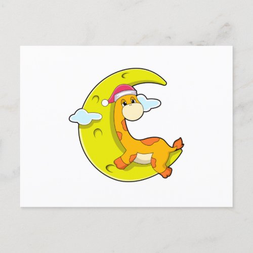 Giraffe at Sleeping with Moon Postcard