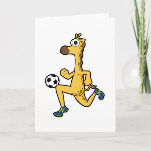 Giraffe at Soccer Sports Card