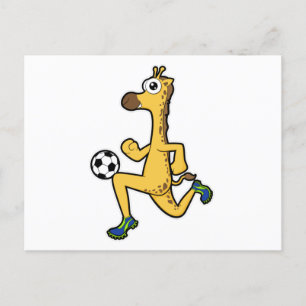 Giraffe at Soccer Sports Postcard