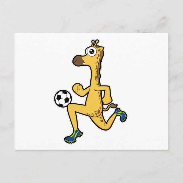 Giraffe at Soccer Sports Postcard (Front)