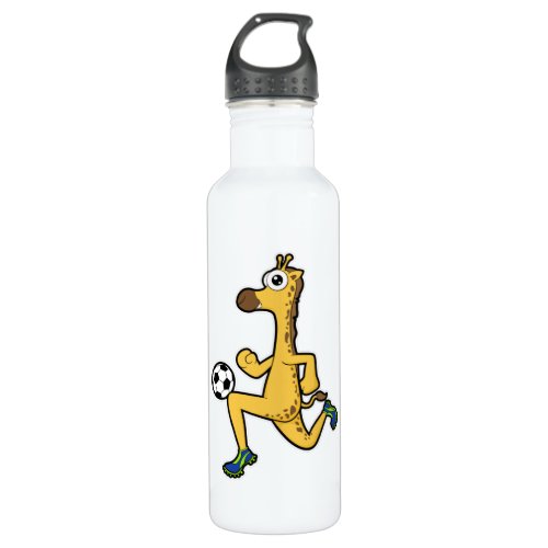 Giraffe at Soccer Sports Stainless Steel Water Bottle