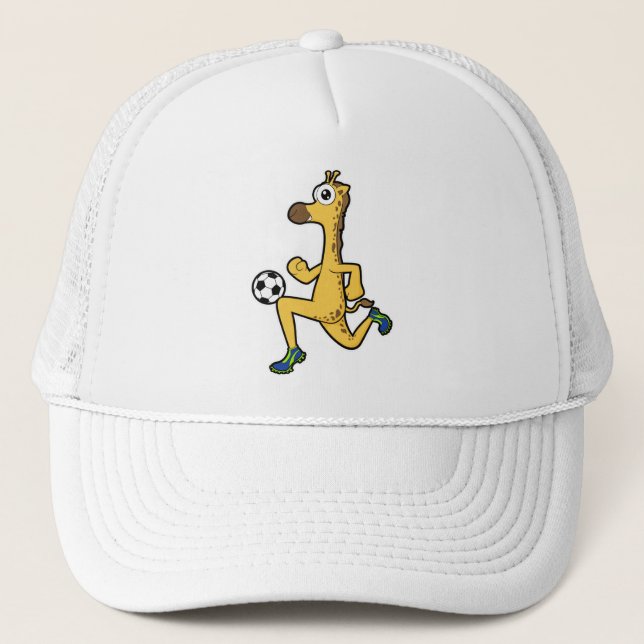 Giraffe at Soccer Sports Trucker Hat (Front)