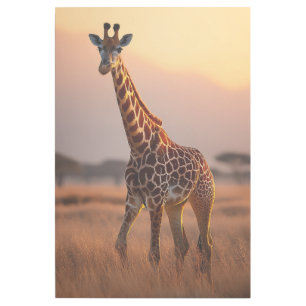 Giraffe at Sunset – Wildlife Illustration Gallery Wrap