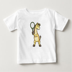 Giraffe at Tennis with Tennis racket Baby T-Shirt