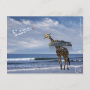 Giraffe at the Beach Postcard