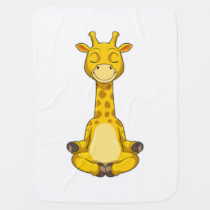 Giraffe at Yoga Meditation Baby Blanket