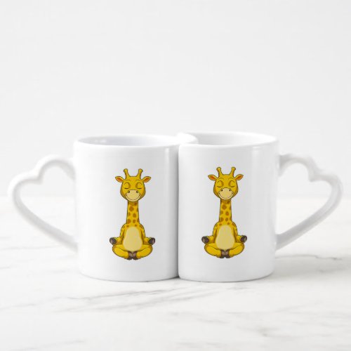Giraffe at Yoga Meditation Coffee Mug Set