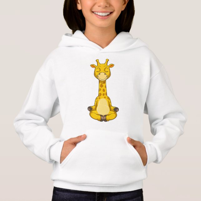 Giraffe at Yoga Meditation Hoodie (Front)