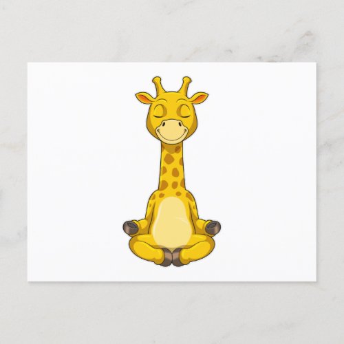 Giraffe at Yoga Meditation Postcard