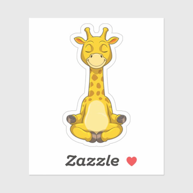 Giraffe at Yoga Meditation Sticker (Sheet)